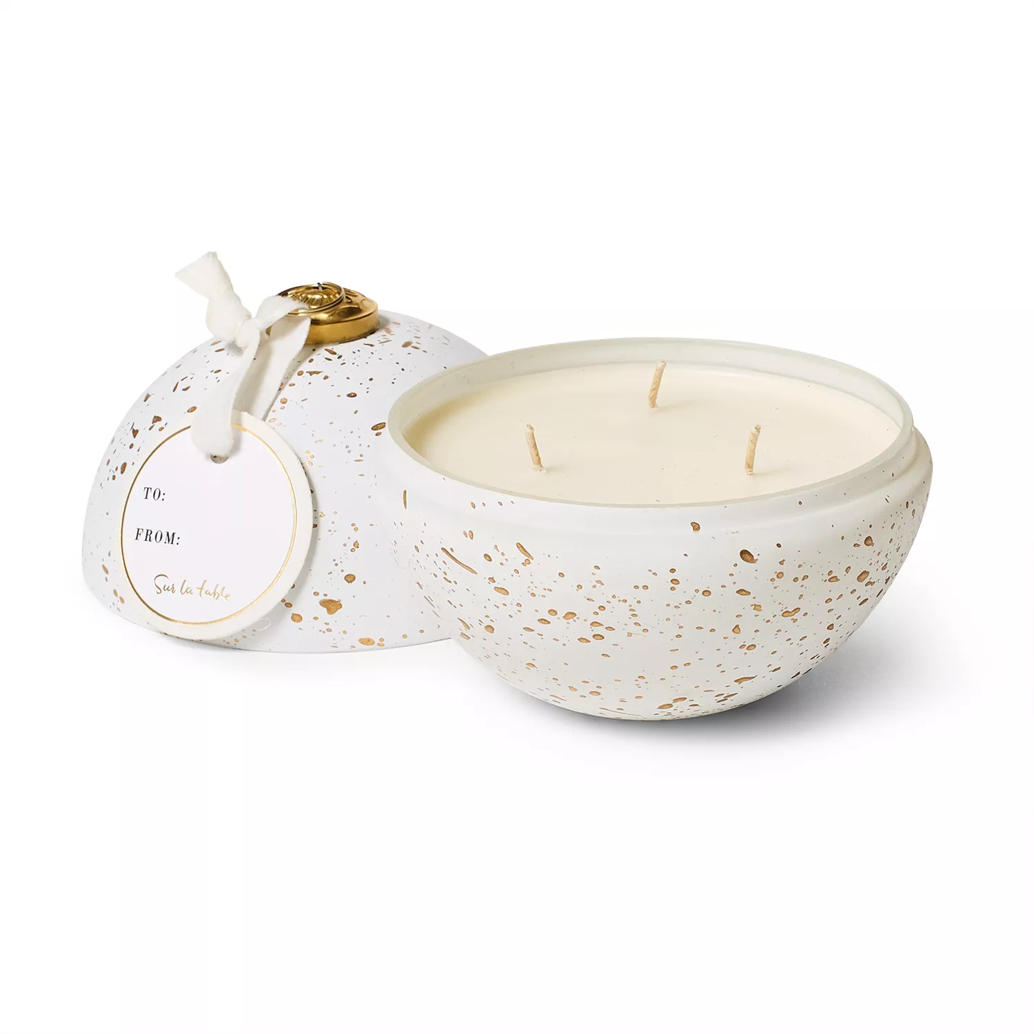  Sur La Table White Peppercorn Ornament Candle