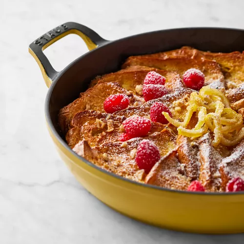 Orange-Scented French Toast Strata with Candied Lemon Zest