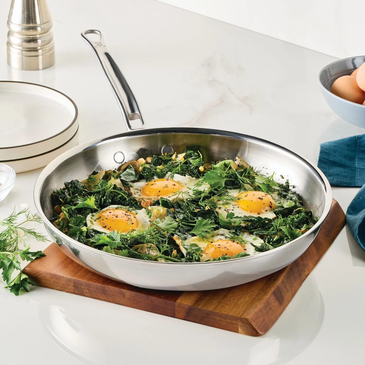 Hestan ProBond Luxe Stainless Steel Set of 3 Skillets, 8.5", 11", & 12.5"