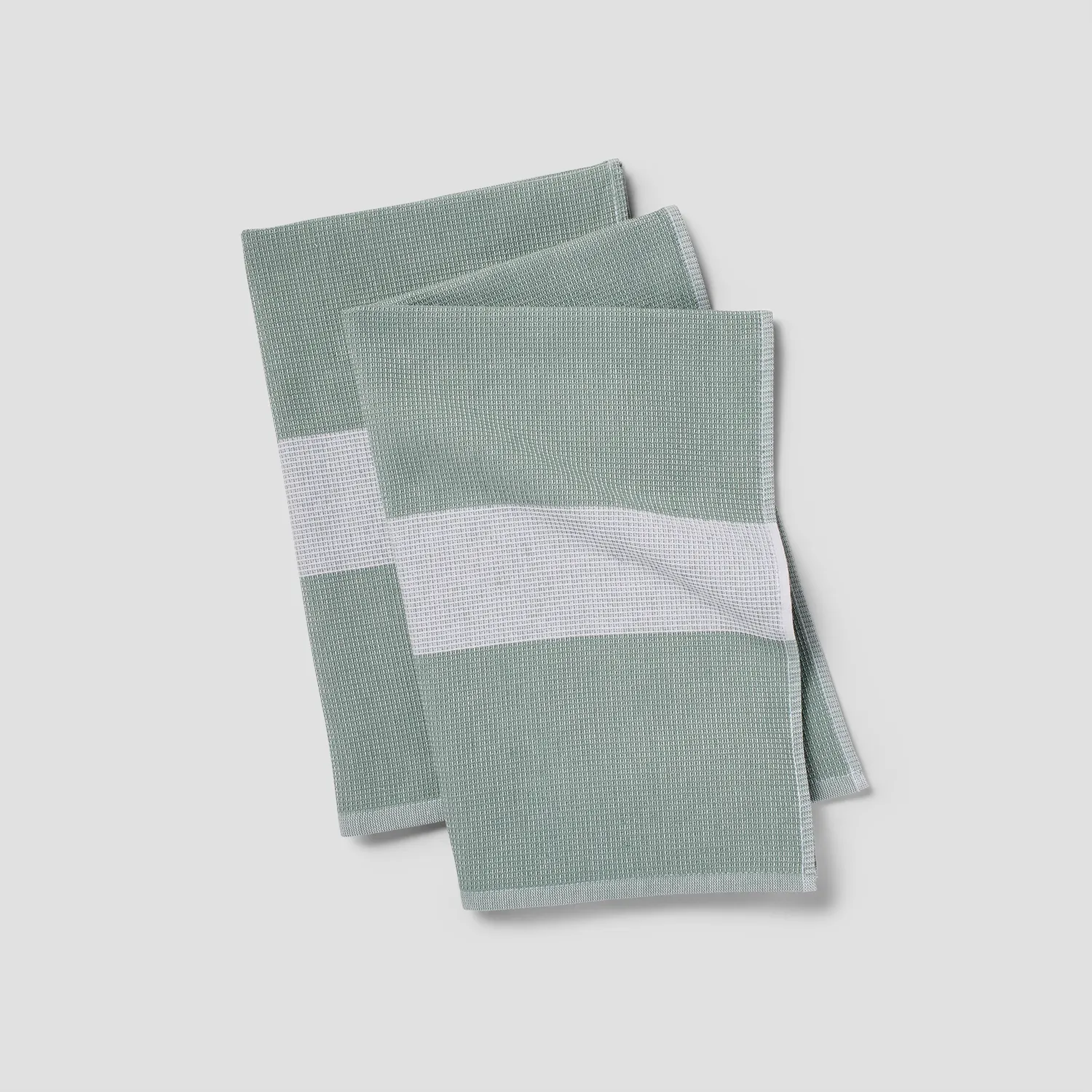 Sur La Table Essential Color Block Waffle-Weave Towels, Set of 2