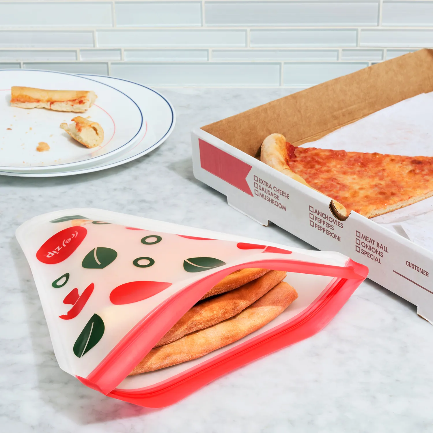 Rezip Reusable Pizza Saver Bags, Set of 2