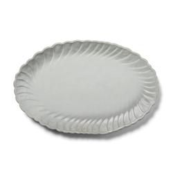 Sur La Table Grey Scalloped Reactive Glaze Platter