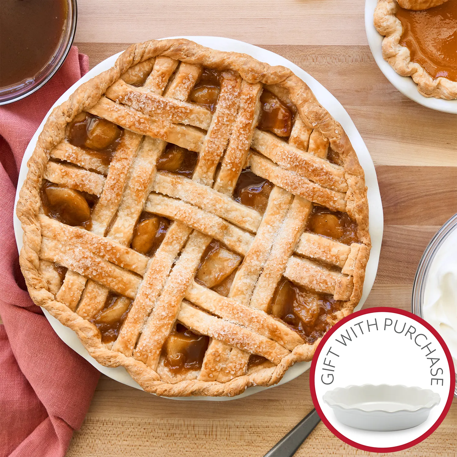 Take &amp; Bake: Salted Caramel Lattice-Top Apple Pie + Pie Dish | Sur 