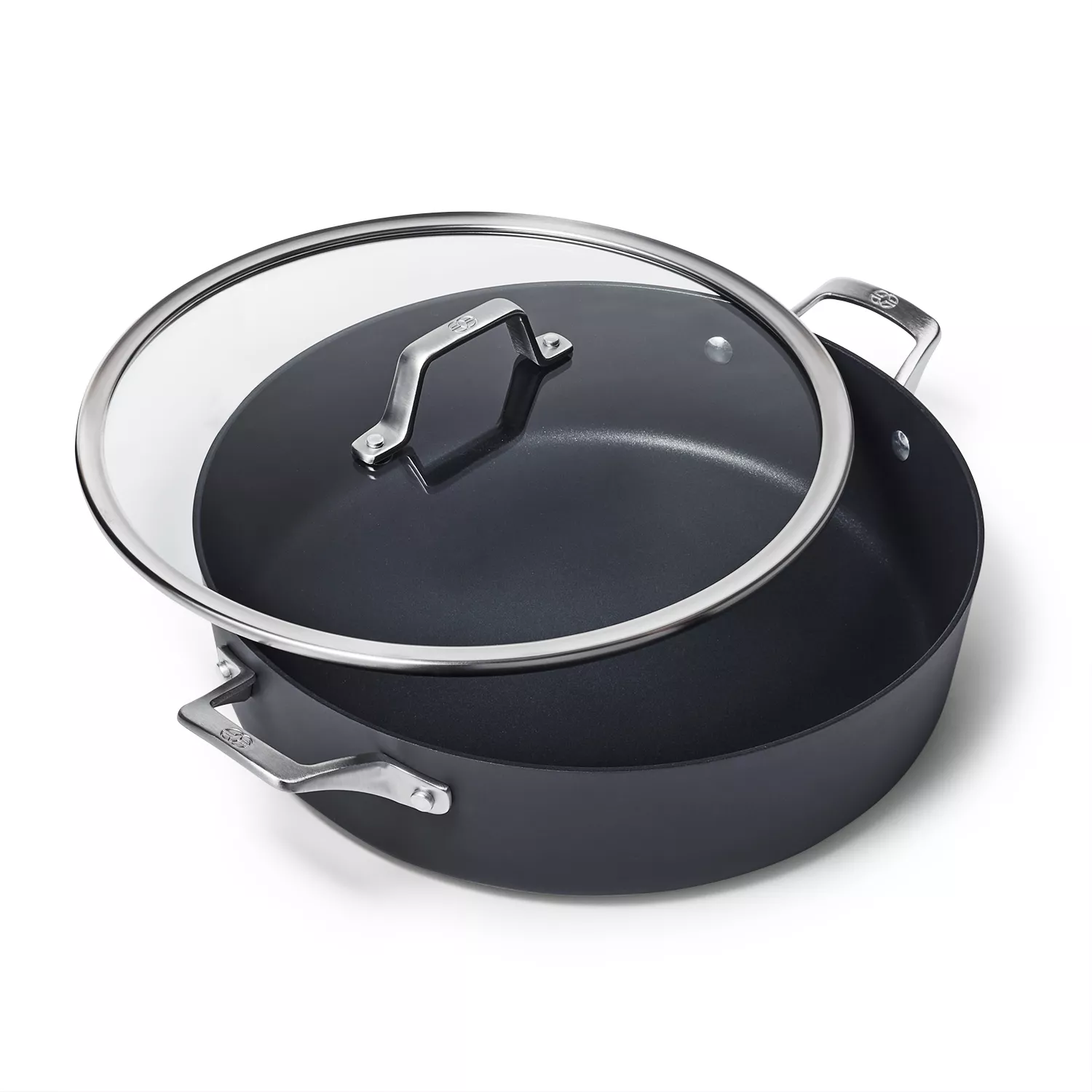 Calphalon Premier Hard Anodized Nonstick Deep Skillet with Lid, 13