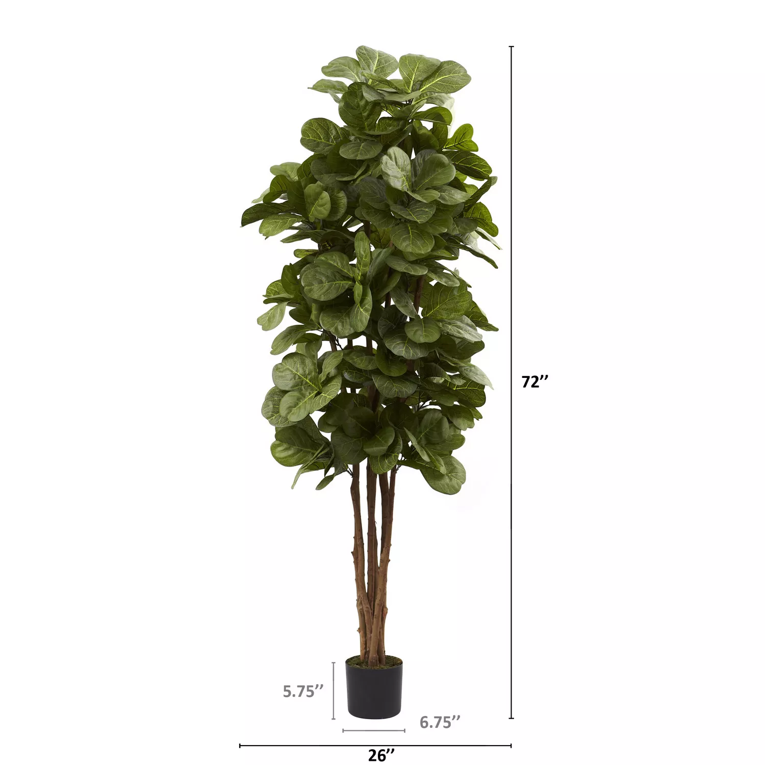 Nearly Natural Fiddle Leaf Fig Silk Tree, 6'