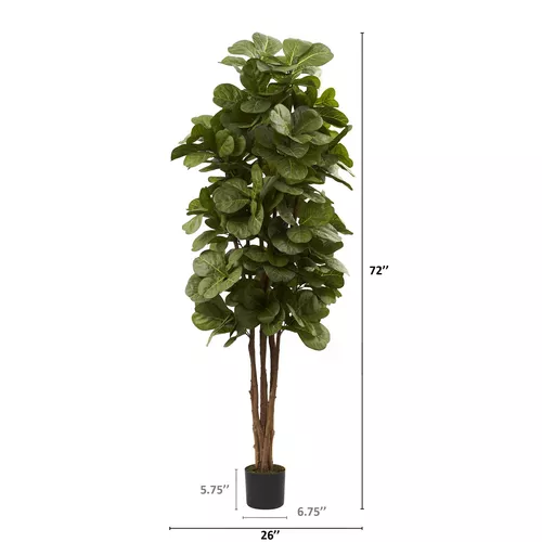 Nearly Natural Fiddle Leaf Fig Silk Tree, 6'