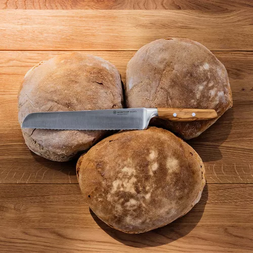 Wüsthof Amici Double-Serrated Bread Knife, 9&#34;