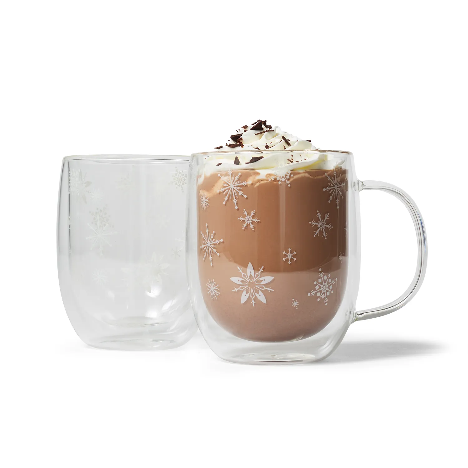Sur La Table Double-Wall Snowflake Mugs, Set of 2