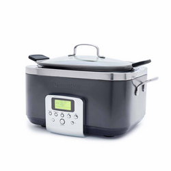 GreenPan Elite Ceramic Nonstick Slow Cooker, 6 Qt. It holds the temperature you set it to, unlike our old cooker that would just get too hot