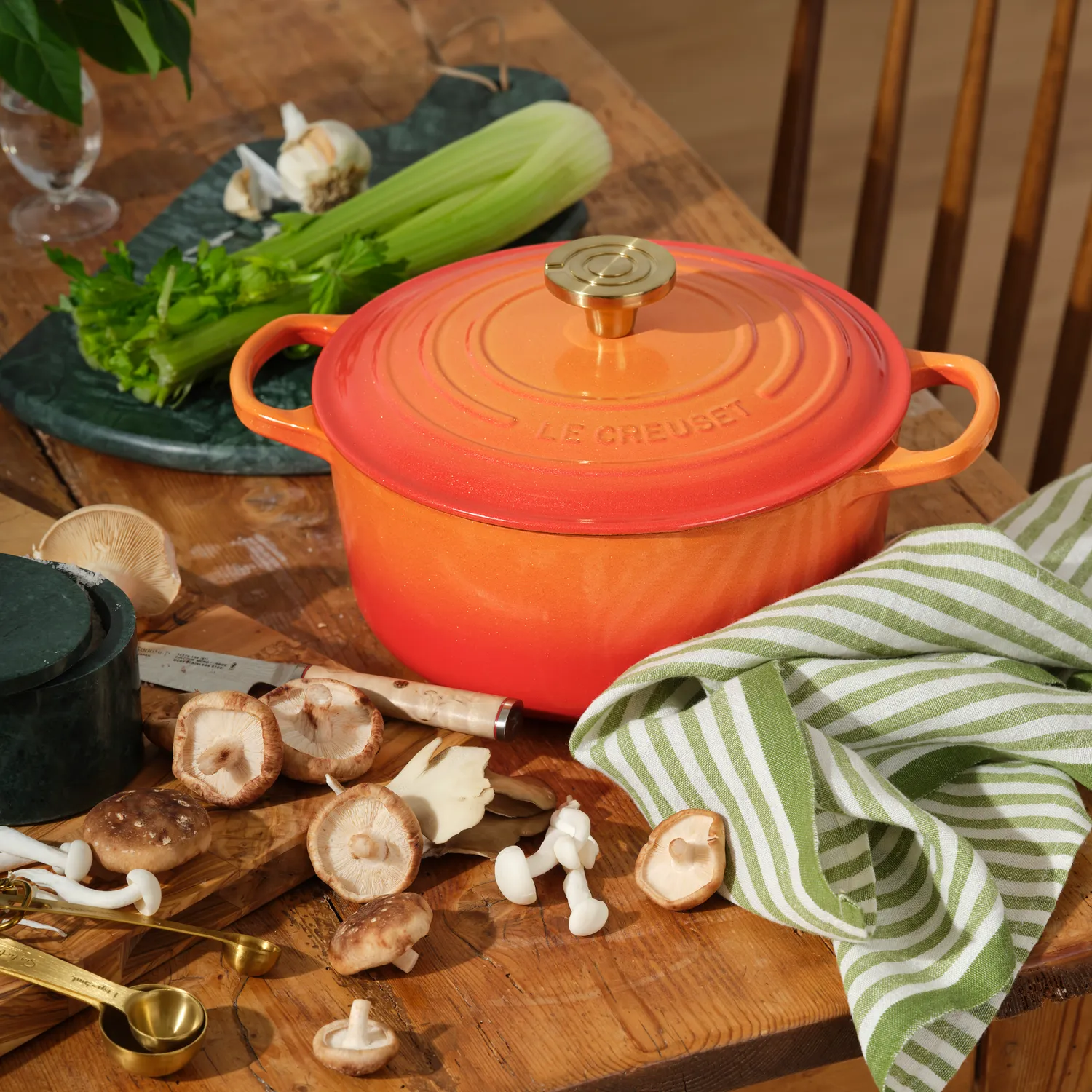 Le Creuset Signature Flamme Dorée Dutch Oven, 4.5 qt.