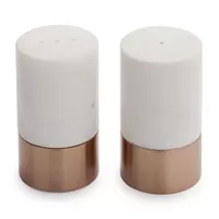Sur La Table Rose Gold and Marble Salt and Pepper Shakers