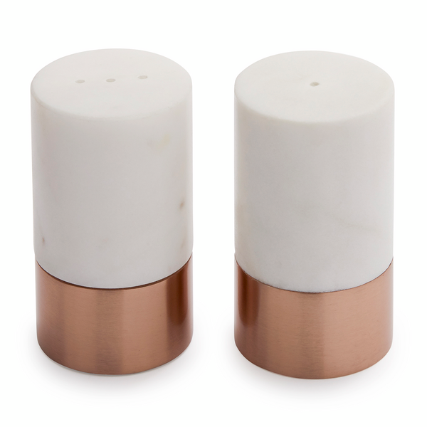 Rose Gold and Marble Salt and Pepper Shakers
