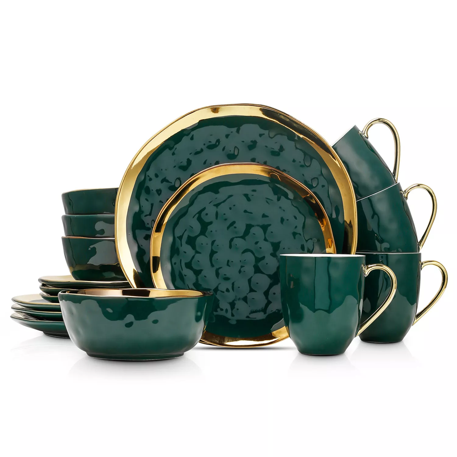 Stone Lain Florian Porcelain 16-Piece Round Dinnerware Set