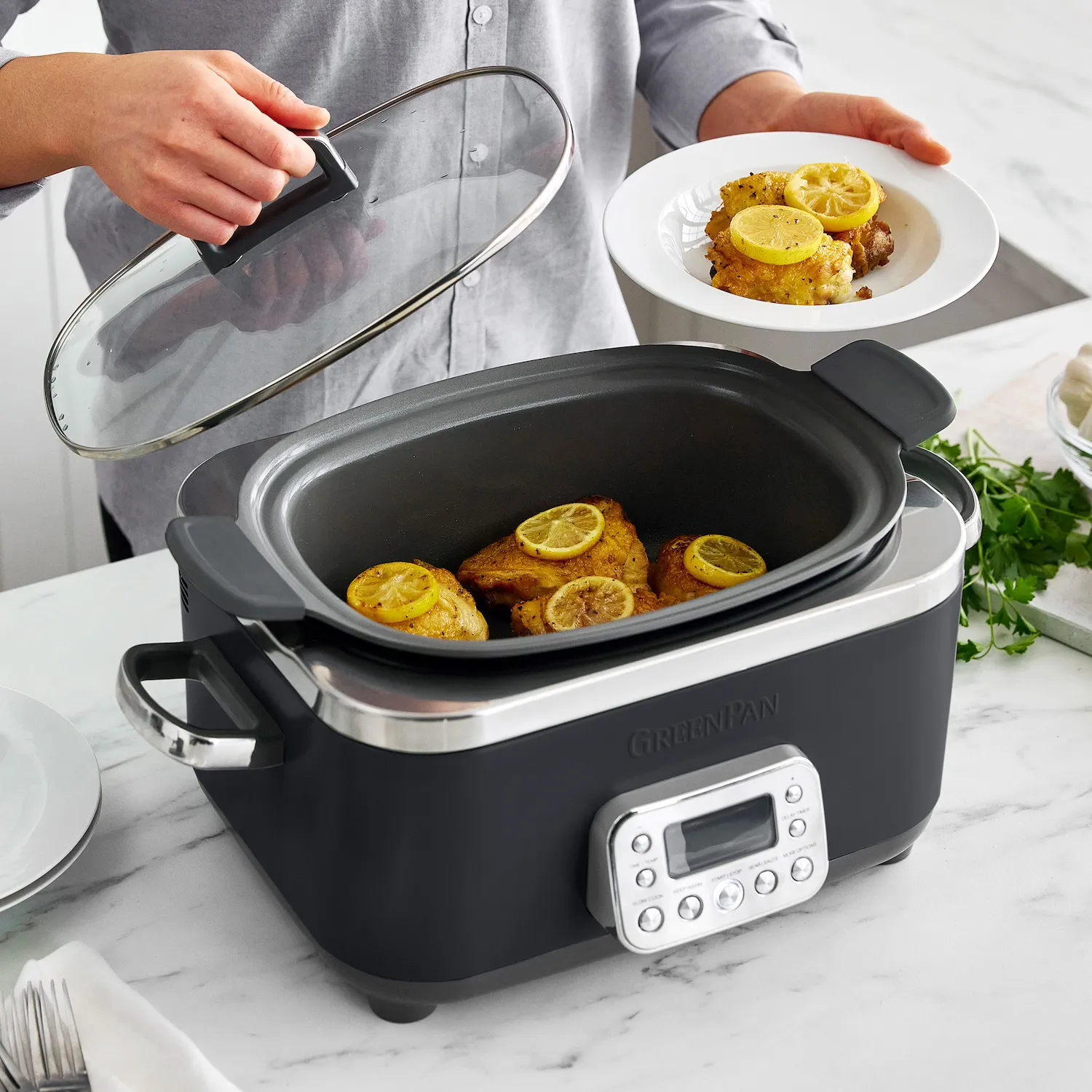 GreenPan Elite Slow Cooker, 6 qt.