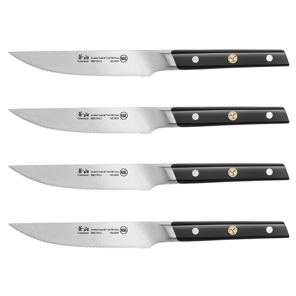 Cangshan TC Series Swedish Sandvik Steel Forged Steak Knives, Set of 4, 5&#34;