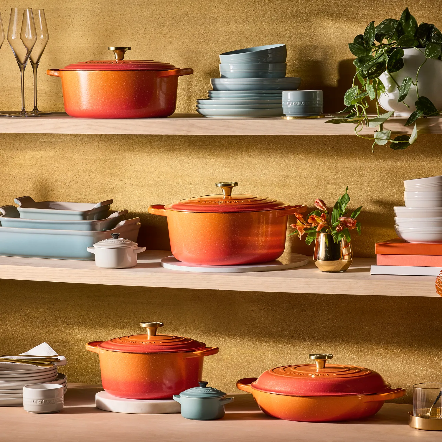 Le Creuset Signature Flamme Dorée Oval Dutch Oven, 6.75 qt.