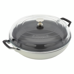 Staub Heritage All-Day Pan with Domed Glass Lid, 3.5 qt. Classic Cast Iron Cooking