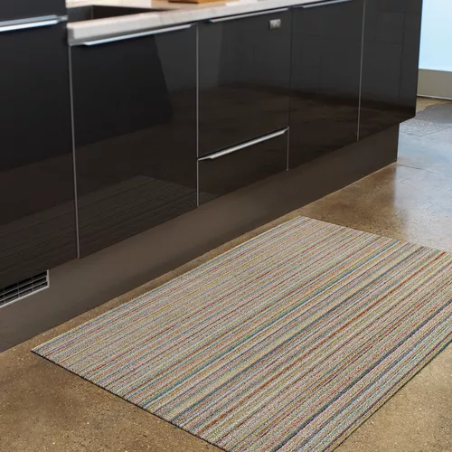 Chilewich Skinny Stripe Shag Big Mat, Soft Multi-Stripe
