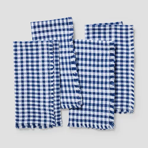 Sur La Table Woven Check Napkins, Set of 4