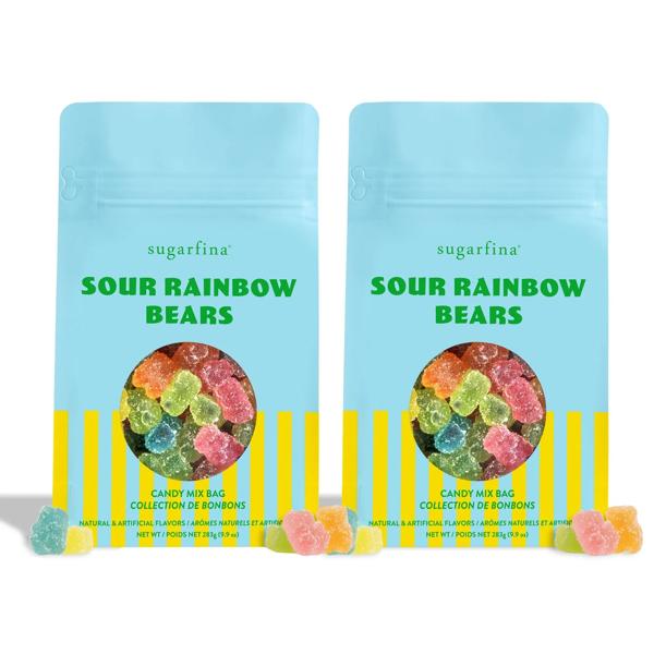 Sugarfina Sour Rainbow Bears Candy Mix Bag Duo