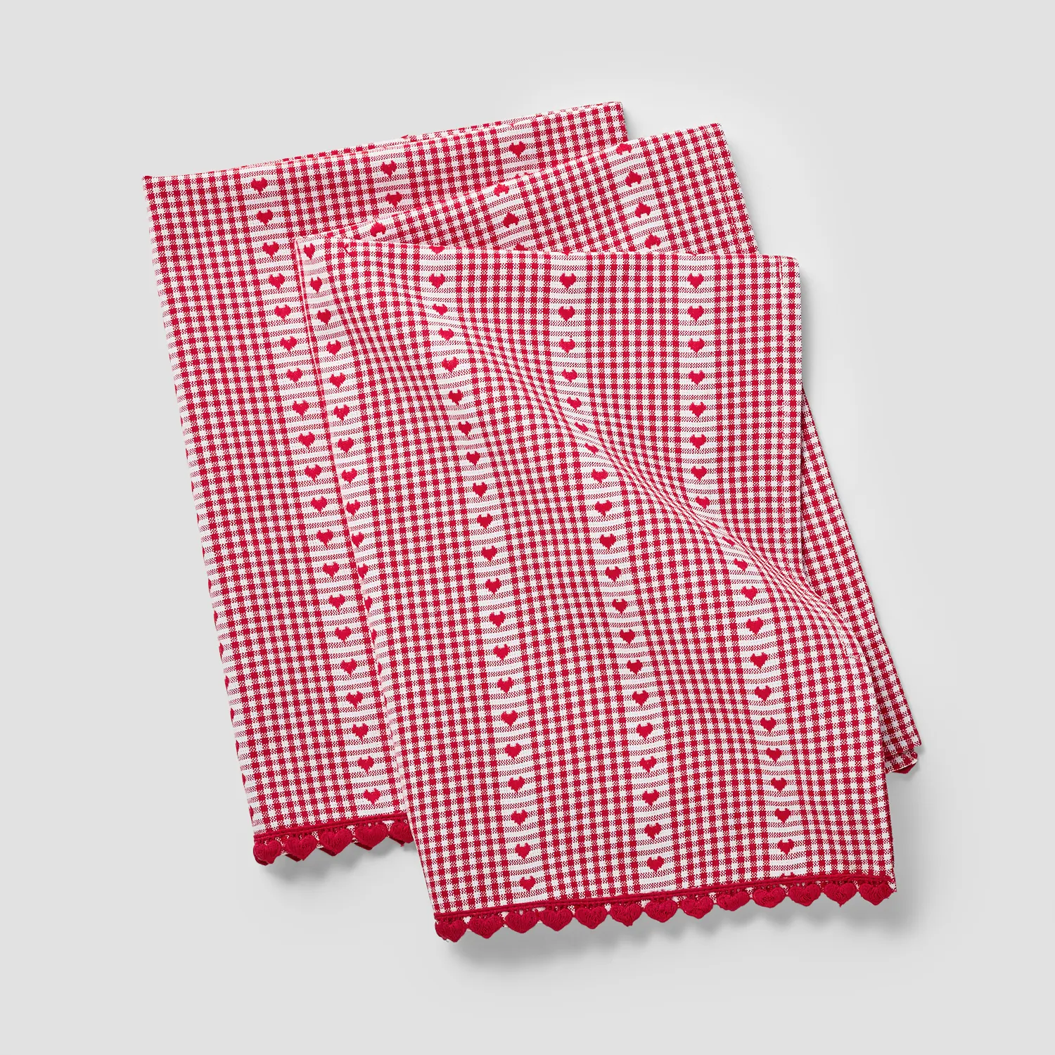 Sur La Table Valentine's Day Embroidered Towels, Set of 2