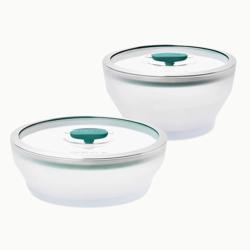Anyday Microwave Large 4-Piece Glass Round Dish Set