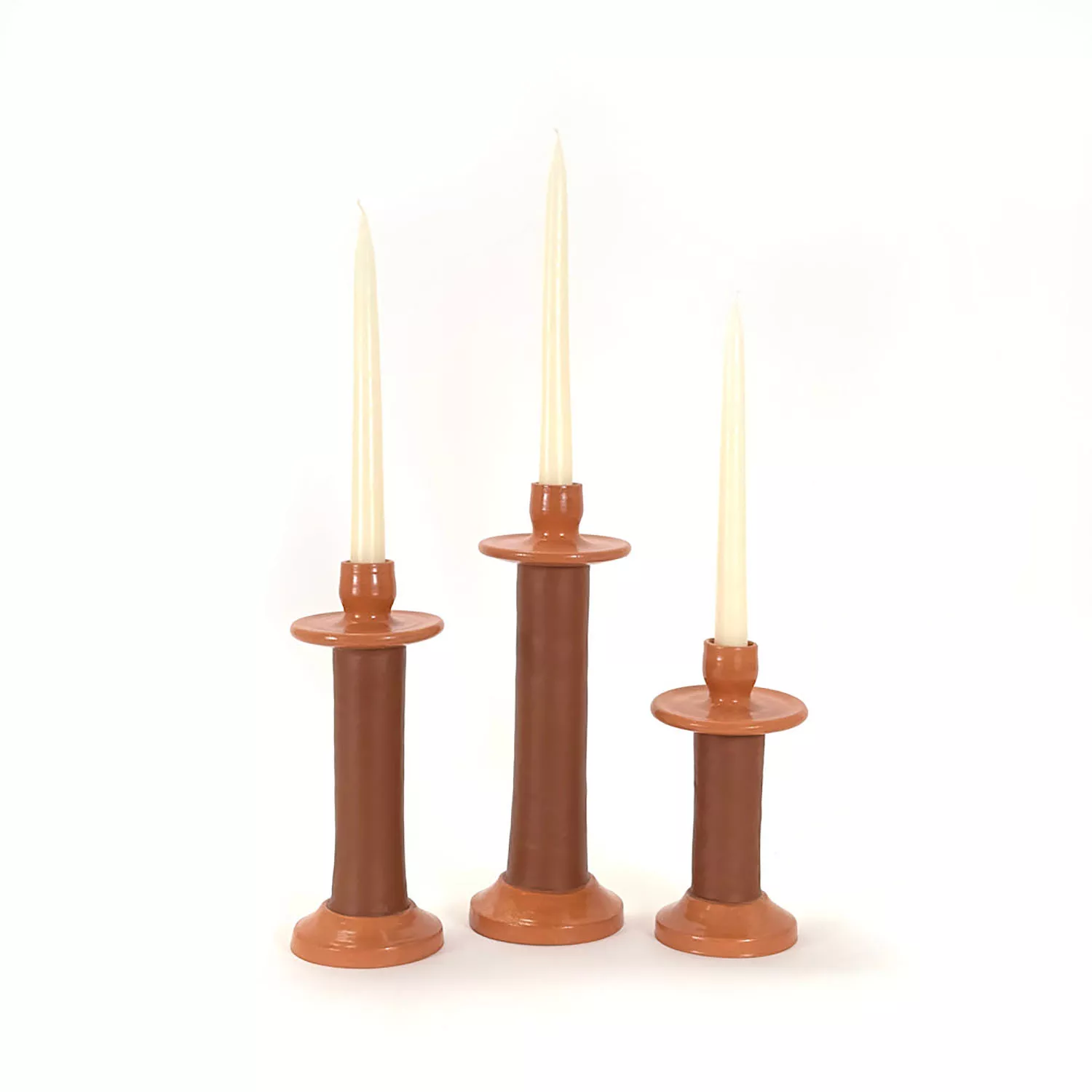 Alcantara-Frederic Large Leather Wrapped Candle Holder