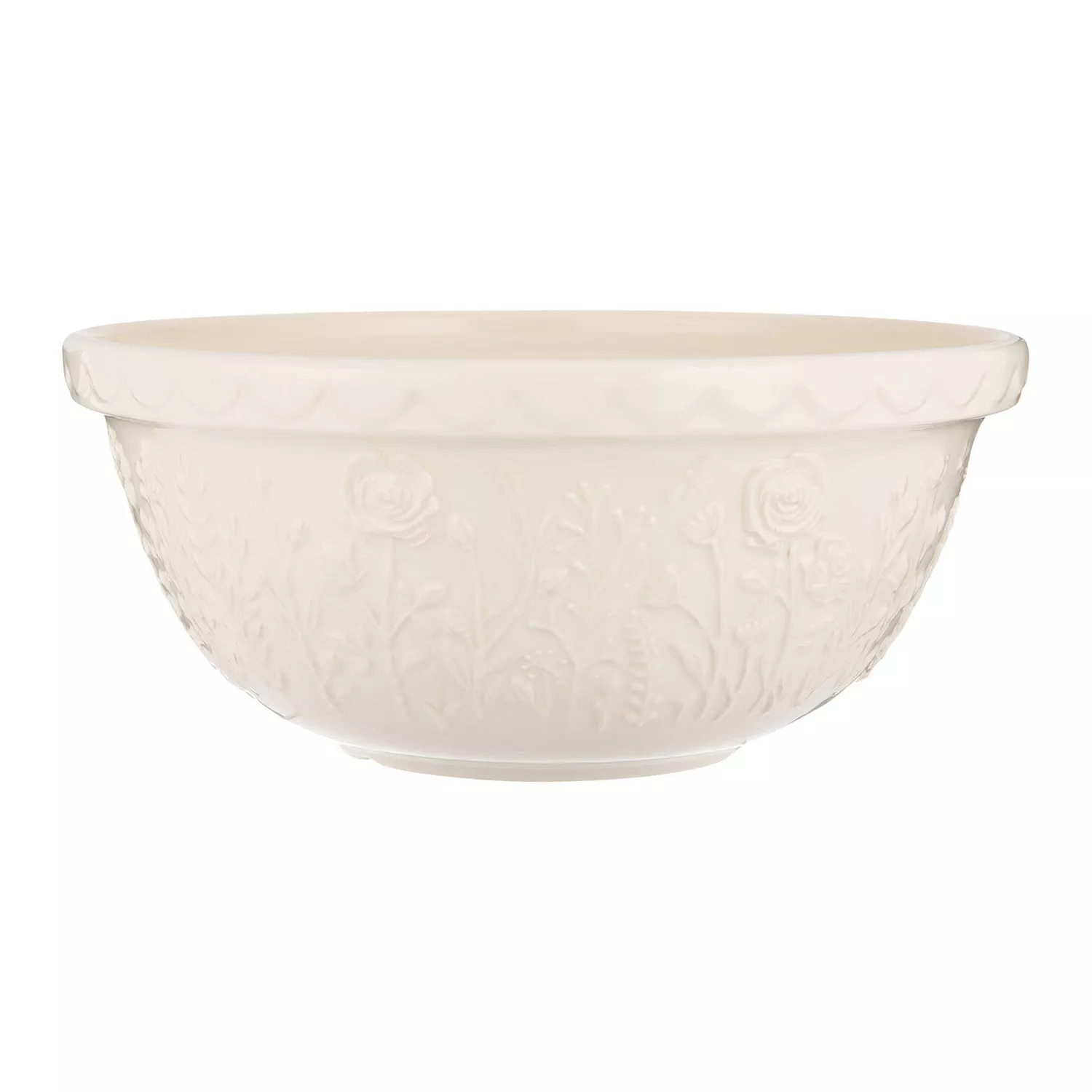 Mason Cash Cream Rose Mixing Bowl, 4.25 Qt.