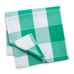 Sur La Table Green Check Blanket, 60&#34; x 60&#34;