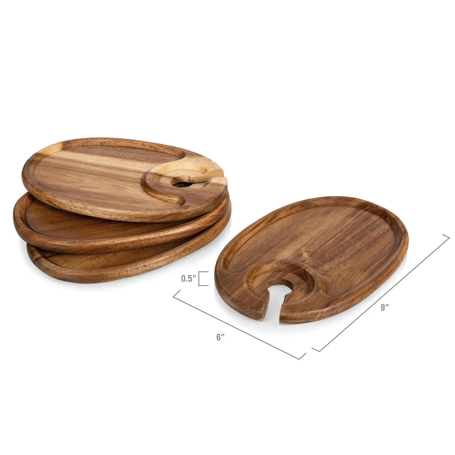 Picnic Time Wine Appetizer Plate, Set of 4