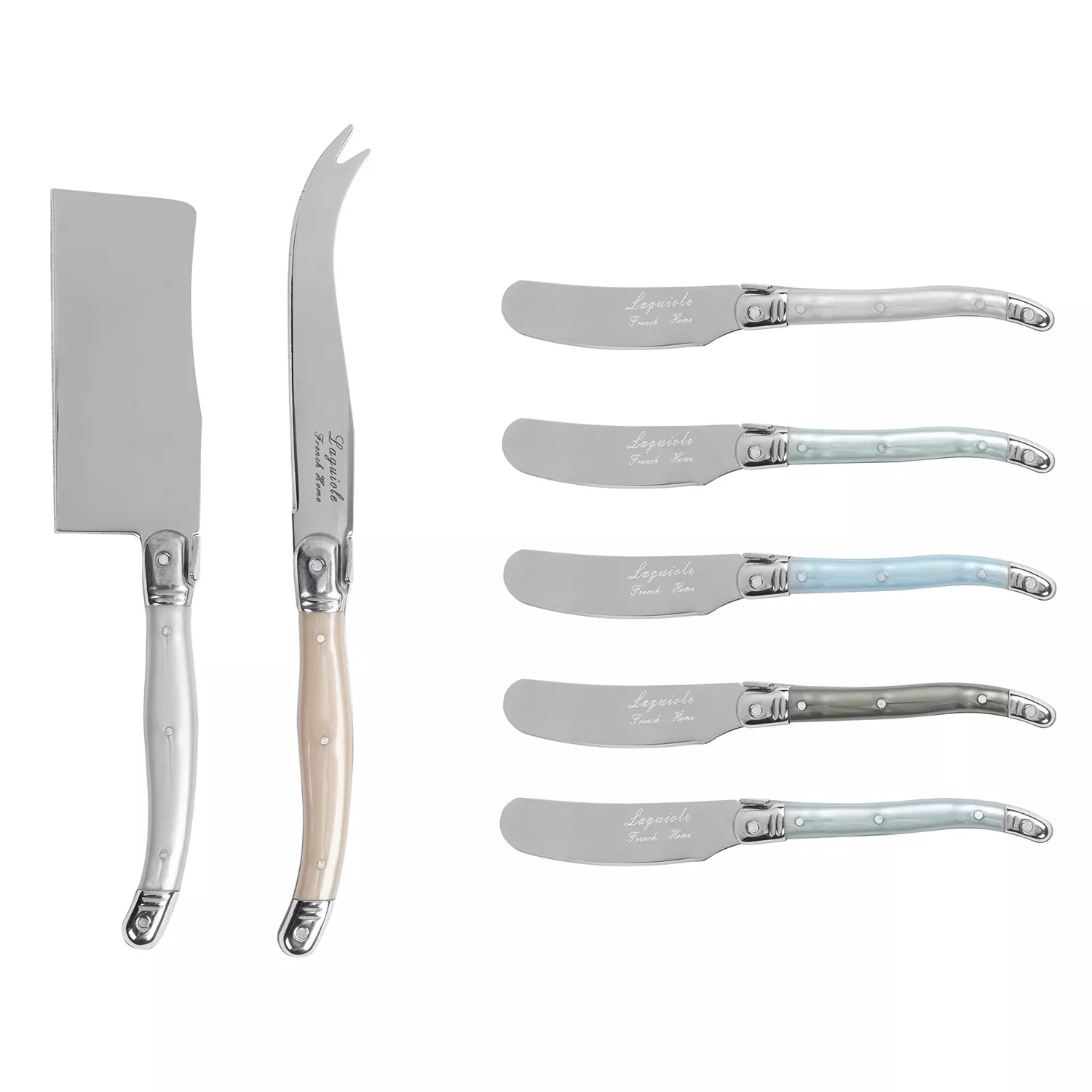 French Home 7-Piece Laguiole Cheese Knife & Spreader Set, 7 Piece