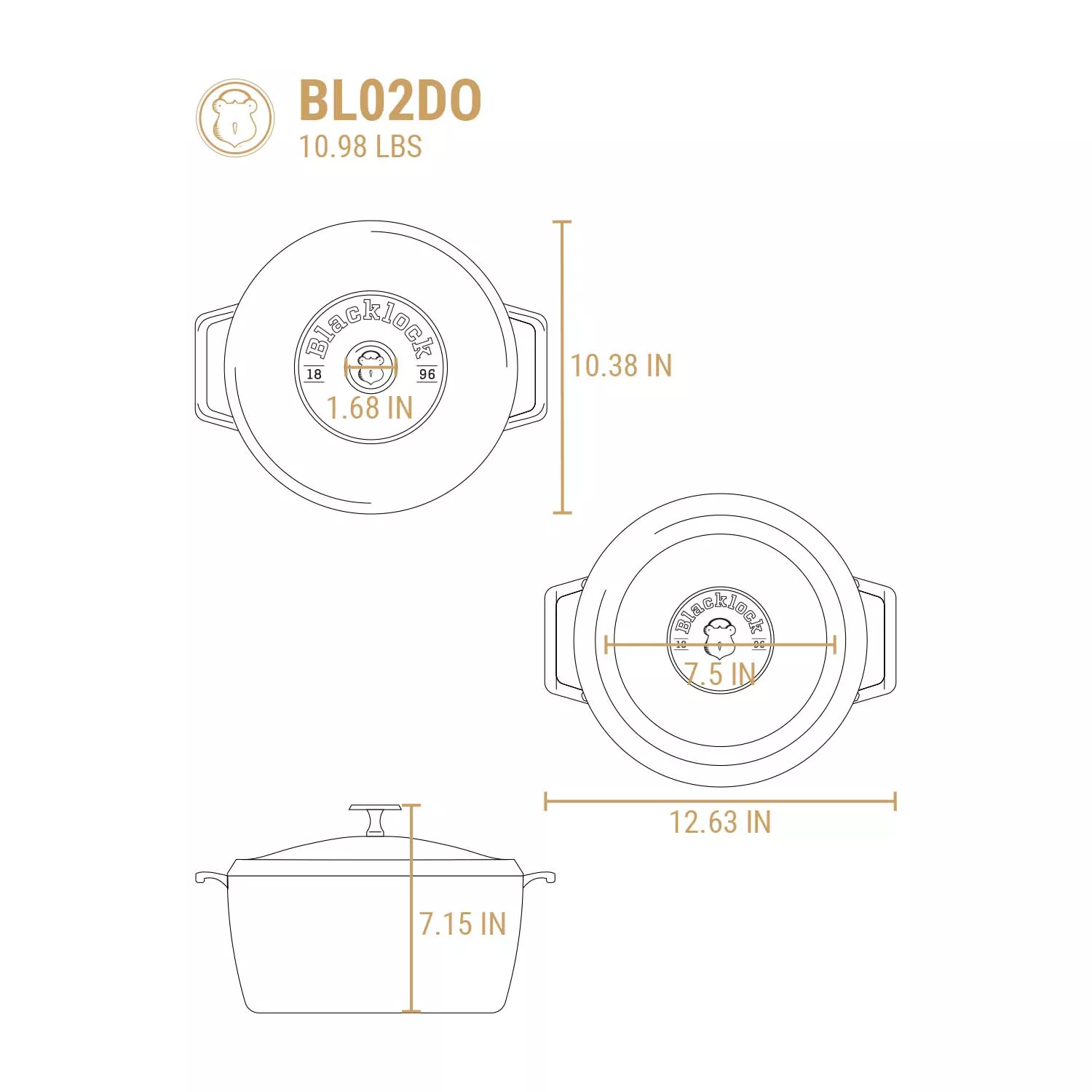 Lodge Blacklock Dutch Oven, 5.5 QT