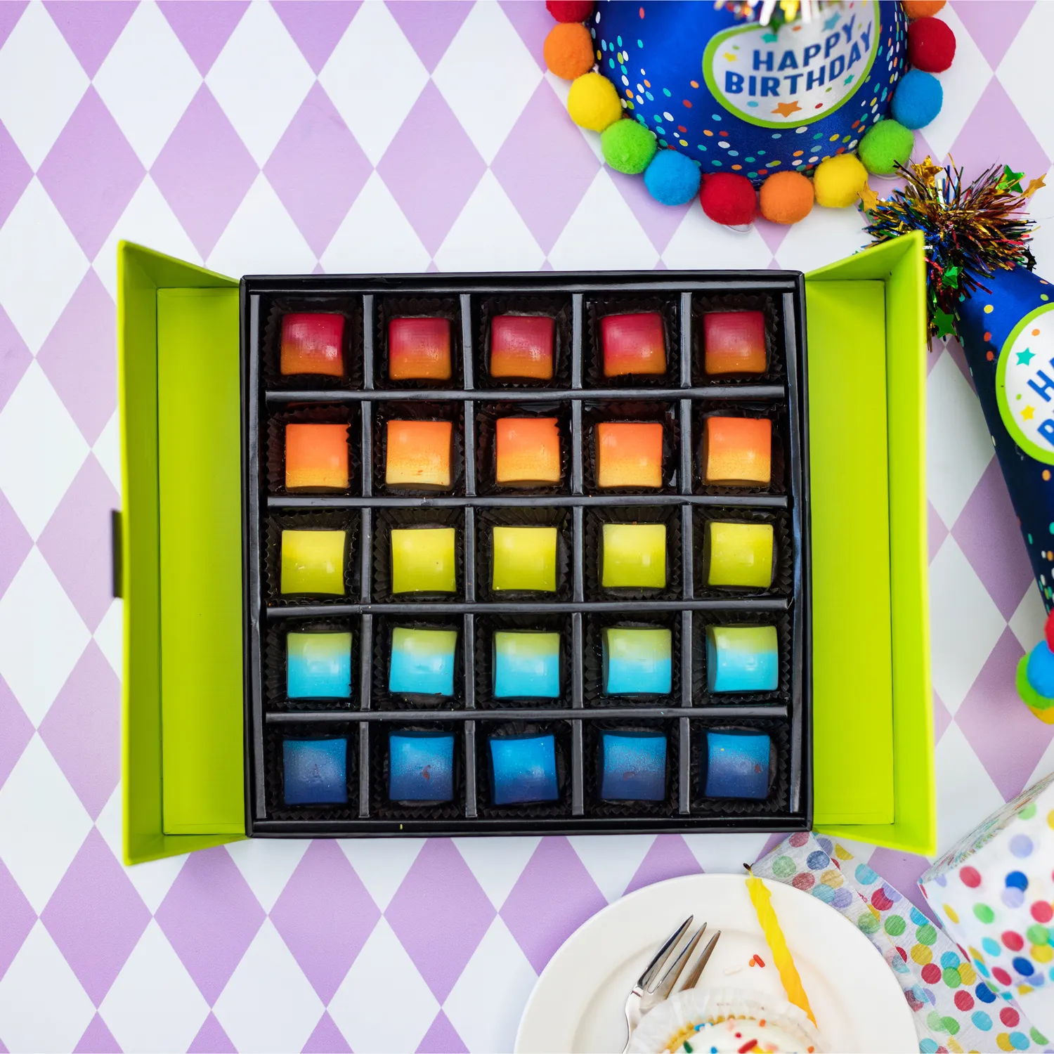 Norman Love Confections 25-Piece Birthday Cake Box