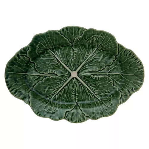 Bordallo Pinheiro Cabbage Green Oval Platter, 15"
