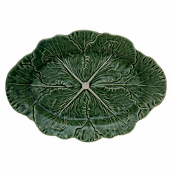 Bordallo Pinheiro Cabbage Green Oval Platter, 15"