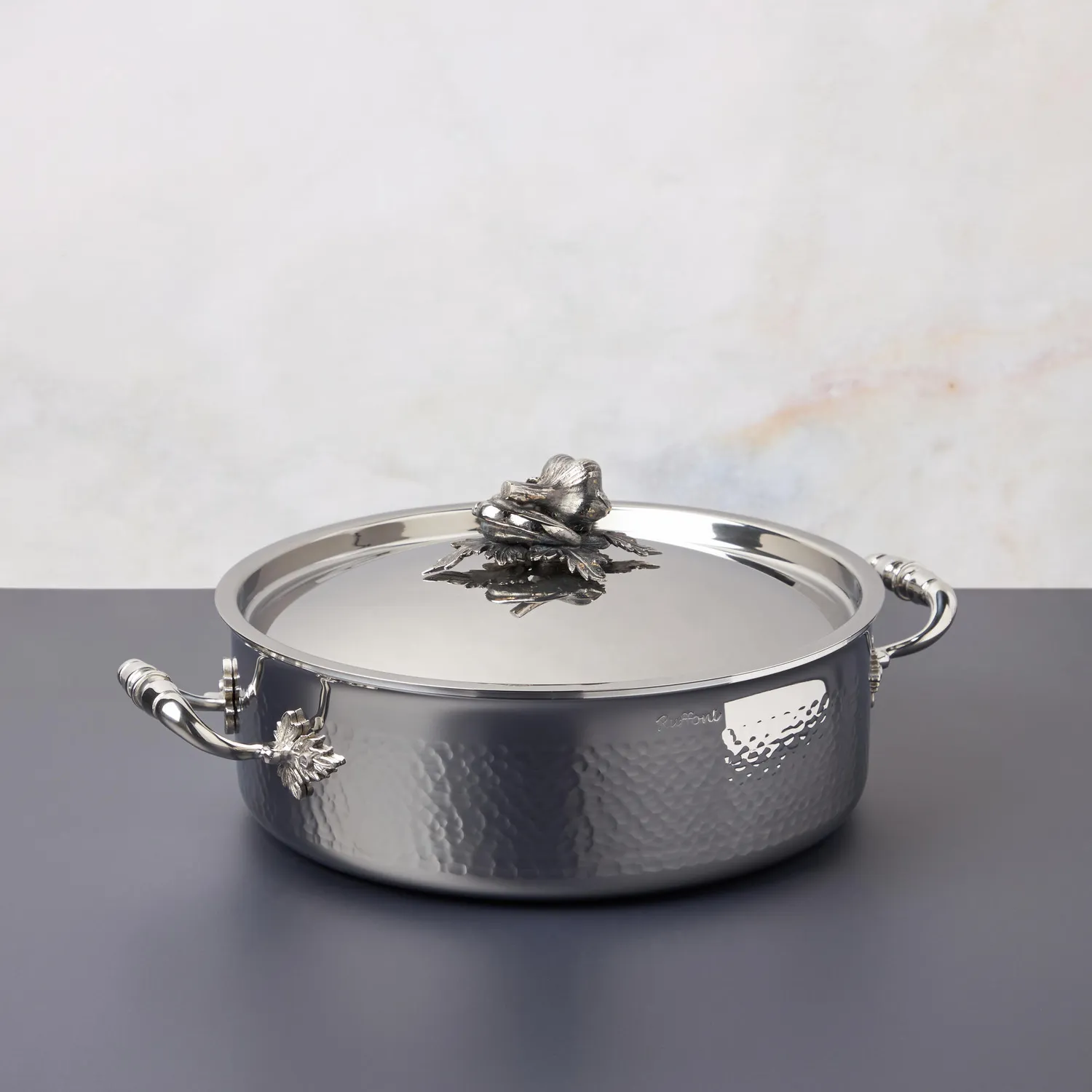Ruffoni Opus Prima Hammered Stainless Steel Braiser