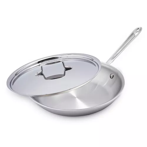 All-Clad D5 Brushed Stainless Steel Skillets w/ Lid
