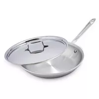 All-Clad D5 Brushed Stainless Steel Skillets w/ Lid | Sur La Table