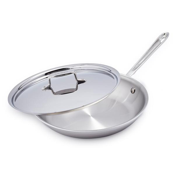 All-Clad D5 Brushed Stainless Steel Skillets w/ Lid