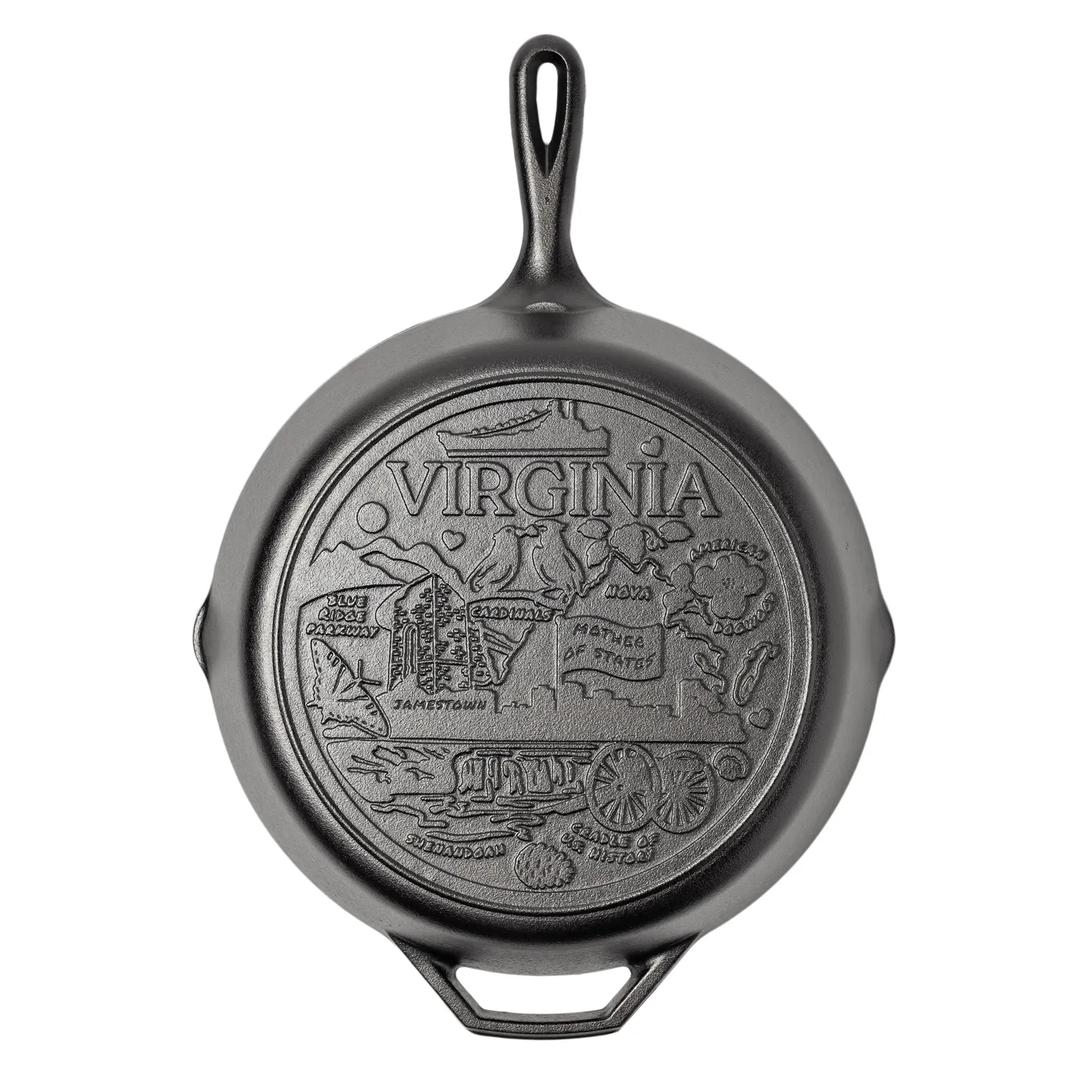 Lodge American Road Trip Cast Iron Skillet, Virginia, 12”