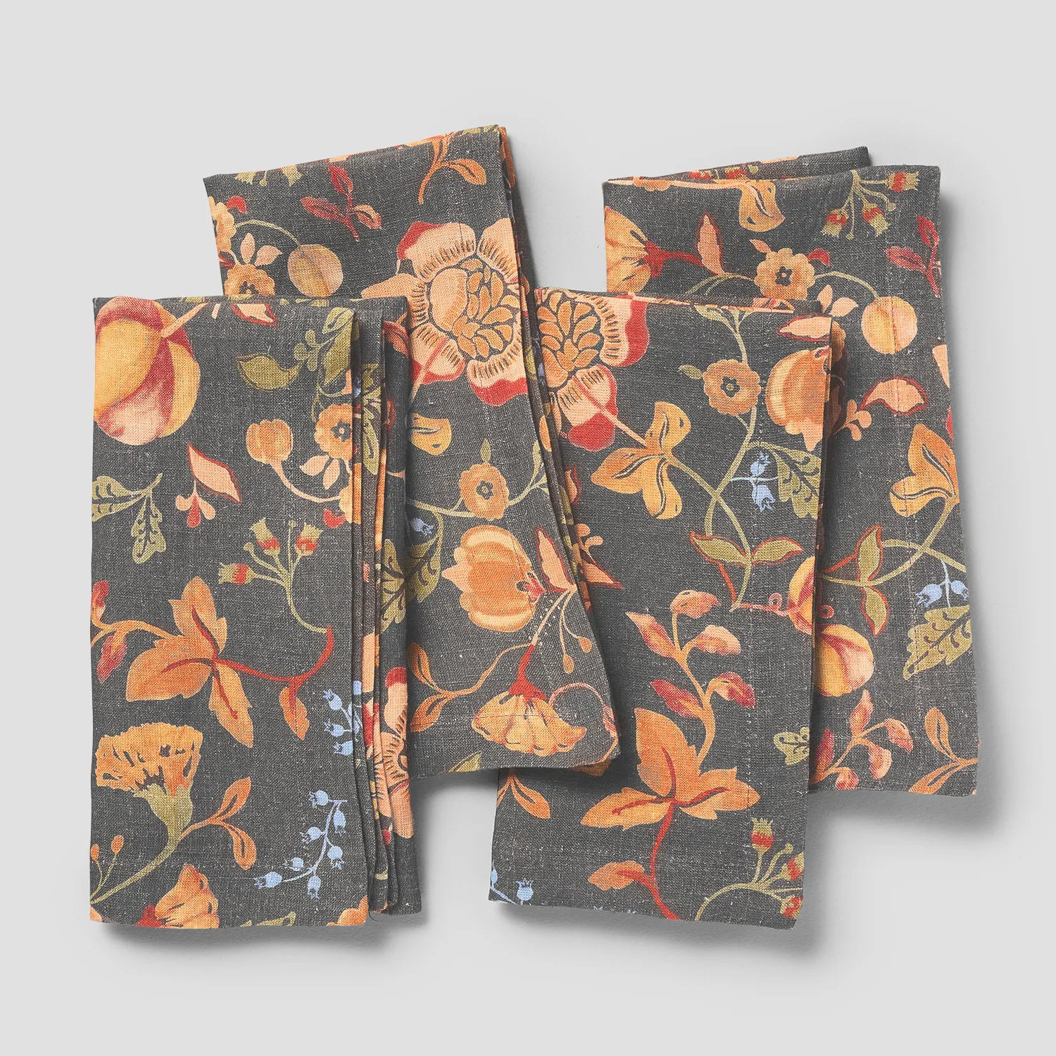 Sur La Table Persimmon Floral Napkins, Set of 4