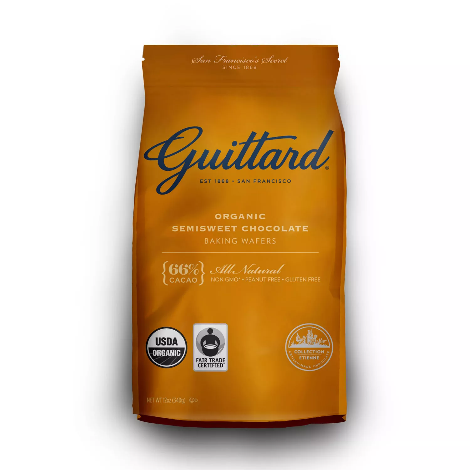 Guittard Organic Semisweet Chocolate Baking Wafers, 66%