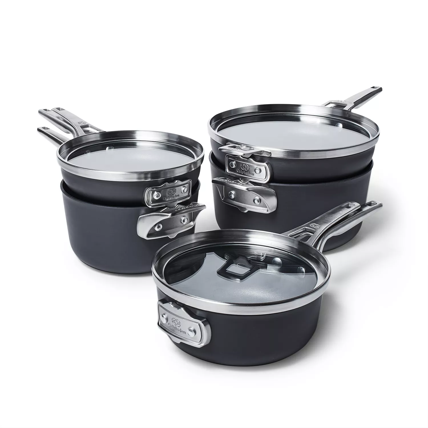 Calphalon Premier 10-Piece Space-Saving Stainless Steel Cookware Set +  Reviews