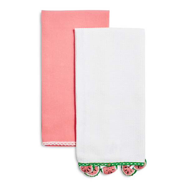 Watermelon Crochet Kitchen Towels, Set of 2