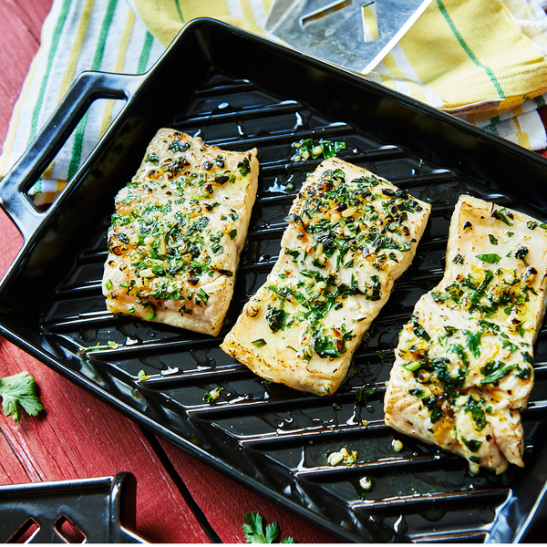 Grilled Fish with Mint Gremolata