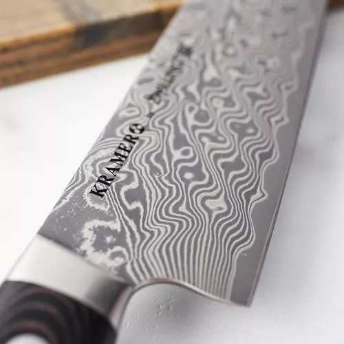 Bob Kramer Stainless Damascus Narrow Chef&#8217;s Knife by Zwilling J.A. Henckels, 8&#34;