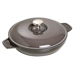 Staub Graphite Round Covered Baker, 8" Great for oven to table serve