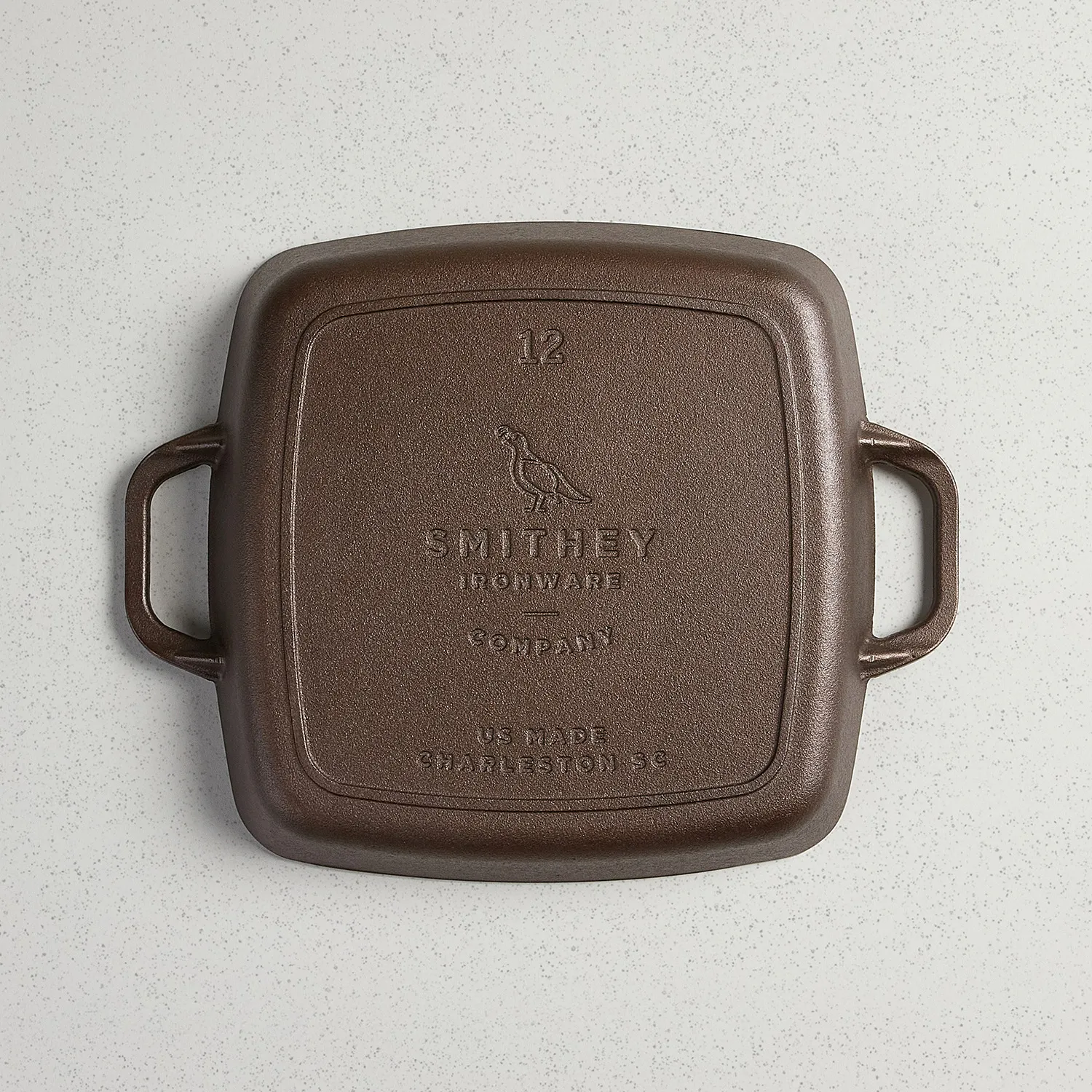 Smithey Polished Cast Iron Square Grill Pan, 12"