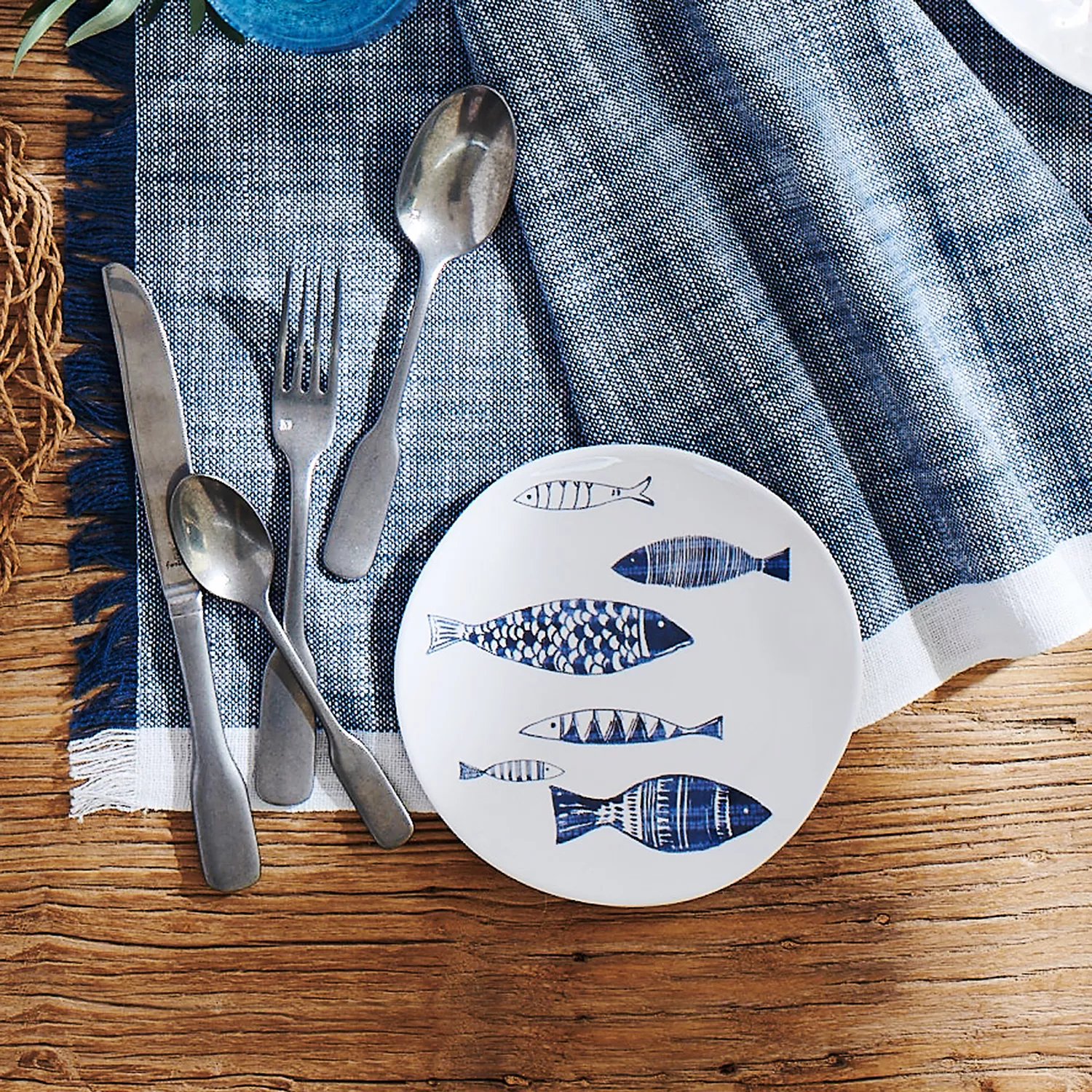 Sur La Table Fish Melamine Appetizer Plates, Set of 4