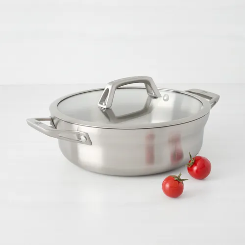Zwilling Motion Stainless Steel Chef's Pan with Lid, 4 qt.